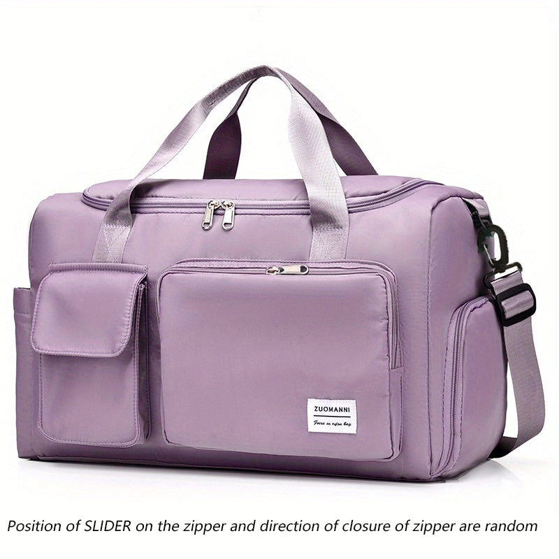 Unisex Large Capacity Travel Bag Luggage Nylon Sports Gym Tote Bags for Women Weekender Overnight Duffle Bag with Shoe Compartment