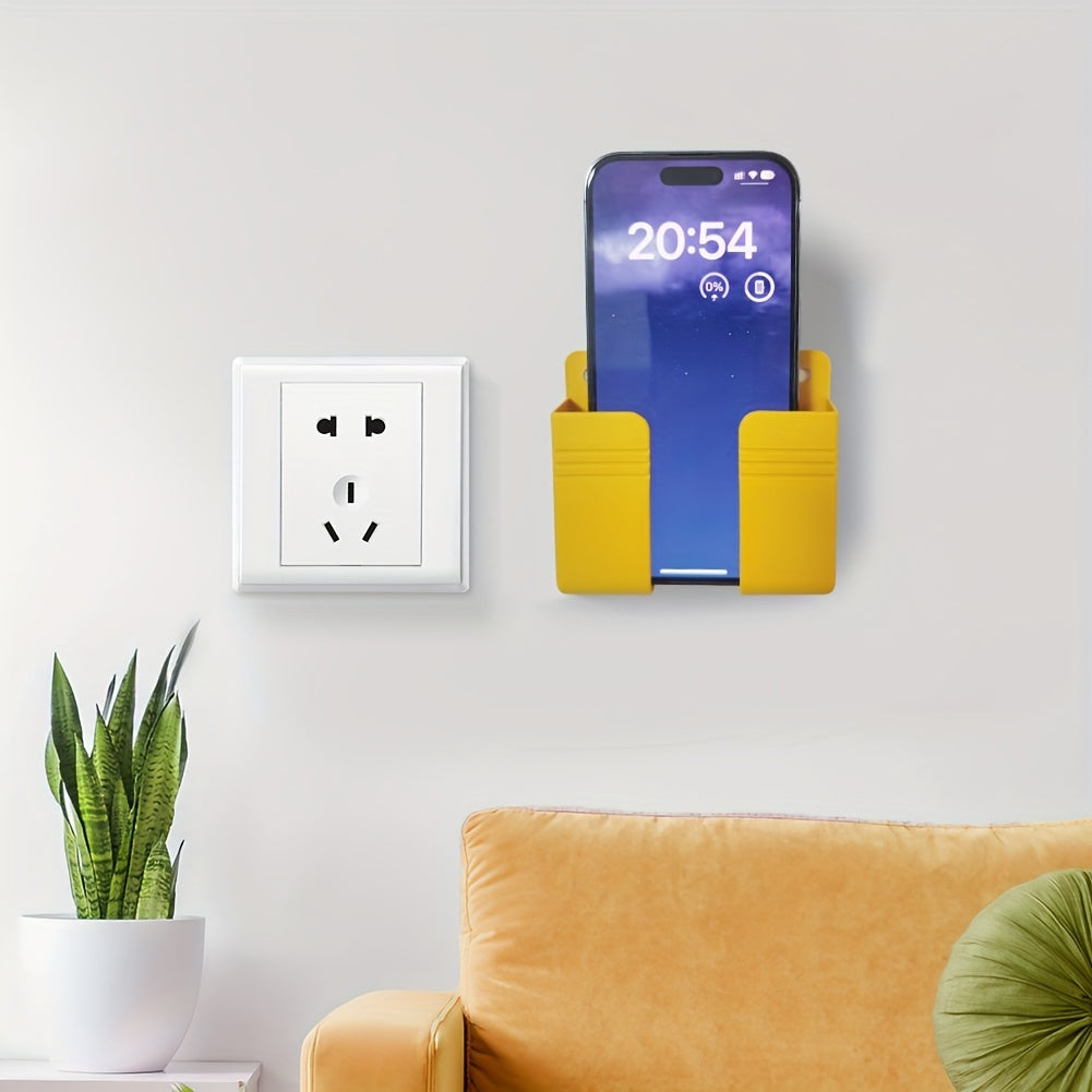 Wall Mount Phone Holder Adhesive Punch Free Remote Control Holder Plug Organizer for Home Bedroom Kitchen Office Storage