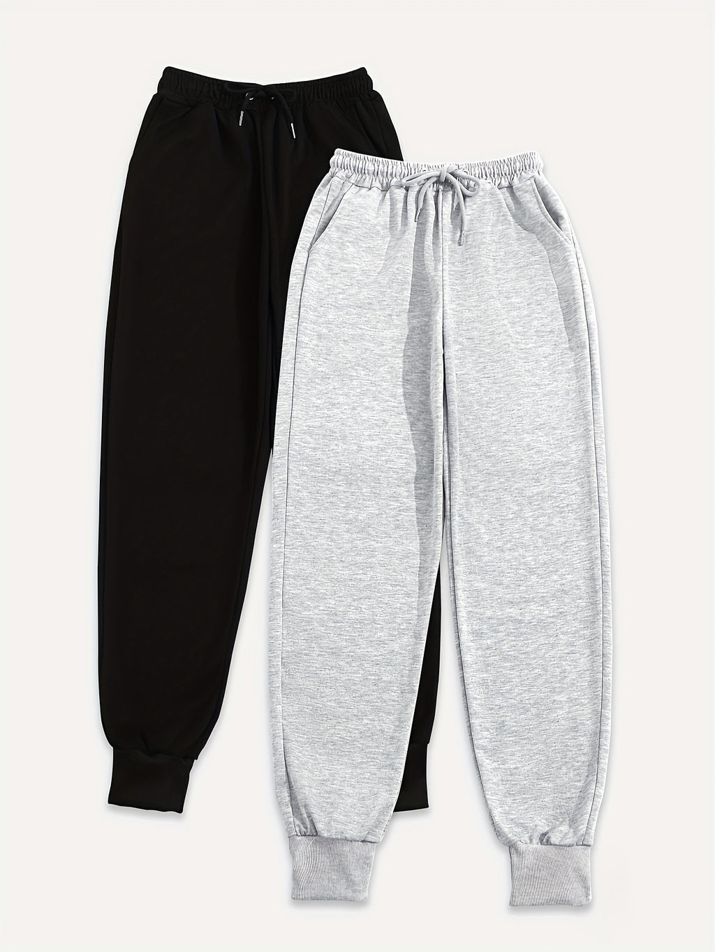 [Soft Comfortable] 2pcs Soft Comfortable Women's Casual Jogging Pants | Drawstring Waistband Sport Pants