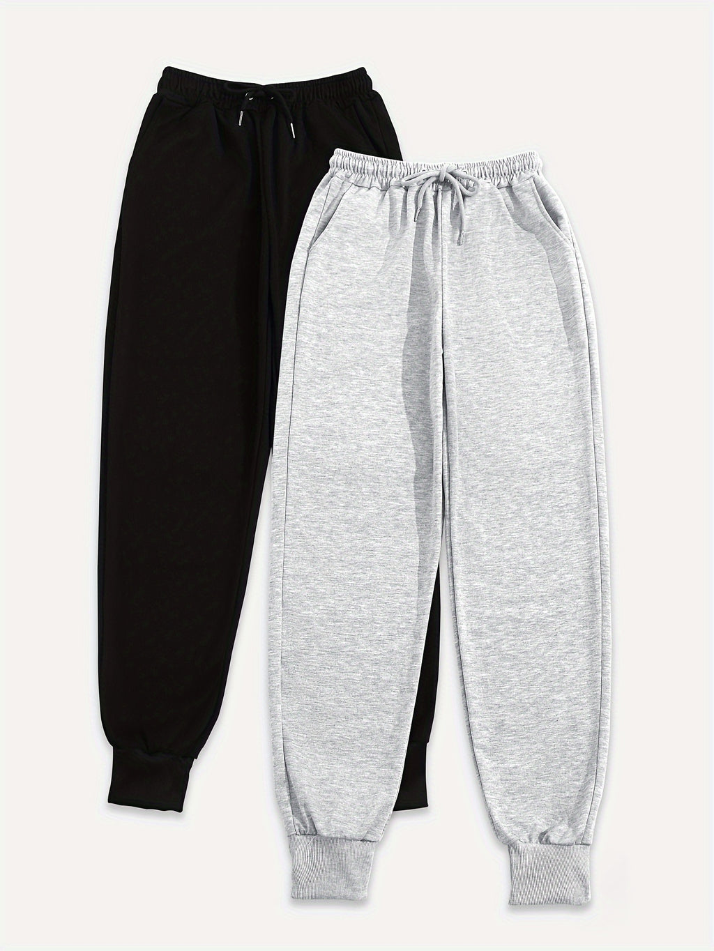 [Soft Comfortable] 2pcs Soft Comfortable Women's Casual Jogging Pants | Drawstring Waistband Sport Pants