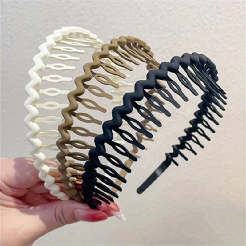 Hair Clip Frosted Color Headband Women's Non-slip Band Teeth Simple Pressure Headband Face Headband Hair Accessories