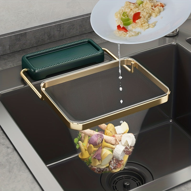 [Foldable Sink Filter Rack Strainer] Sink Filter Rack Kitchen Foldable Sink Strainer Mesh Bag Stand Waste Garbage Net Shelf Anti-Clogging Disposable Garbage Mesh Bag