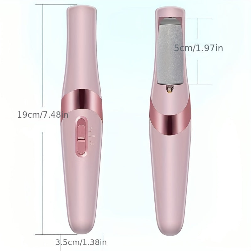 USB Rechargeable Electric Foot Pedicure Tool - Sleek White with Golden Accents, Dual Roller Heads for Smooth Feet, Portable Dead Skin & Callus Remover, 500mAh Lithium Battery, Home Spa Experience, Foot Smoothing Tool|Ergonomi