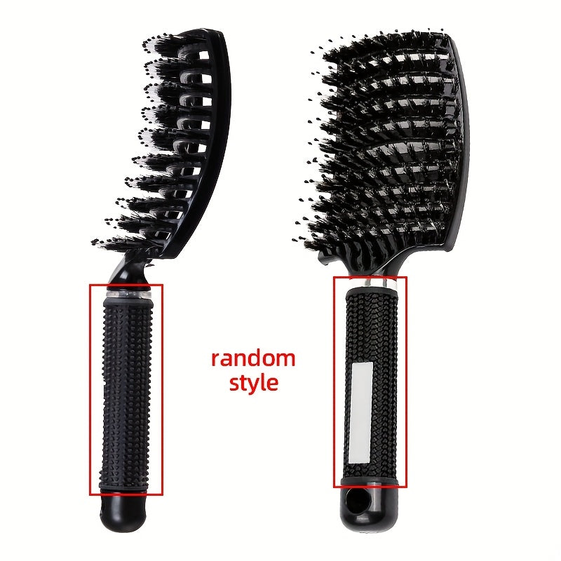 WanMei 1pc Professional Curved Vented Hair Scalp Massage Brush for Women, ABS Handle, Nylon Bristles, Long Hair Detangling Tool, Ideal for Wet Curly Hair, Hairdressing, Wedding, Valentine'S Day, Mother'S Day Gift