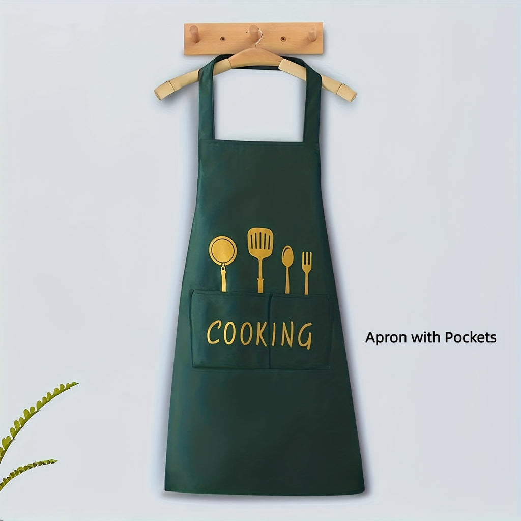 Single Apron, Featuring Pockets, Suitable for Coffee Shops, Dining Establishments, And Versatile Use, Measuring 28.3 Inches by 25.5 Inches.